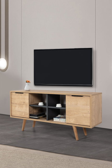 Hanah Home Sina 3319 Soporte para TV Roble Zafiro y Antracita
